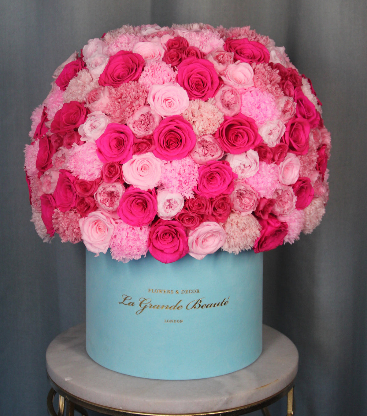 Preserved Mix Flower Box – preserved mixed flowers in a box by La Grande Beauté, luxury flower delivery London