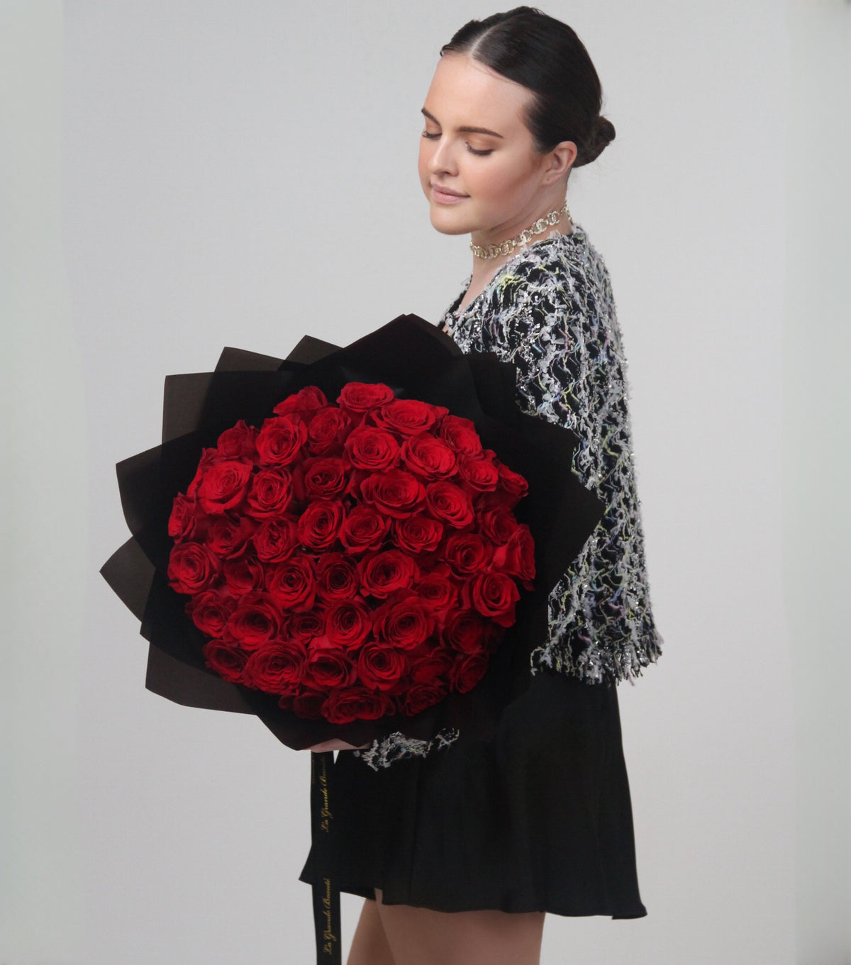 Red Rose Bouquet – long-stemmed red roses by La Grande Beauté, luxury flower delivery London