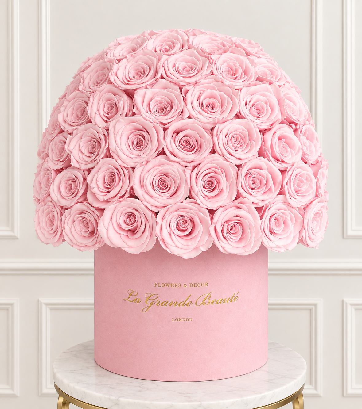 “Forever and Always” – preserved roses in a velvet box by La Grande Beauté, luxury flower delivery London