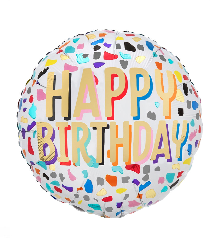 Happy Birthday Balloon – 43cm helium balloon by La Grande Beauté, luxury flower delivery London