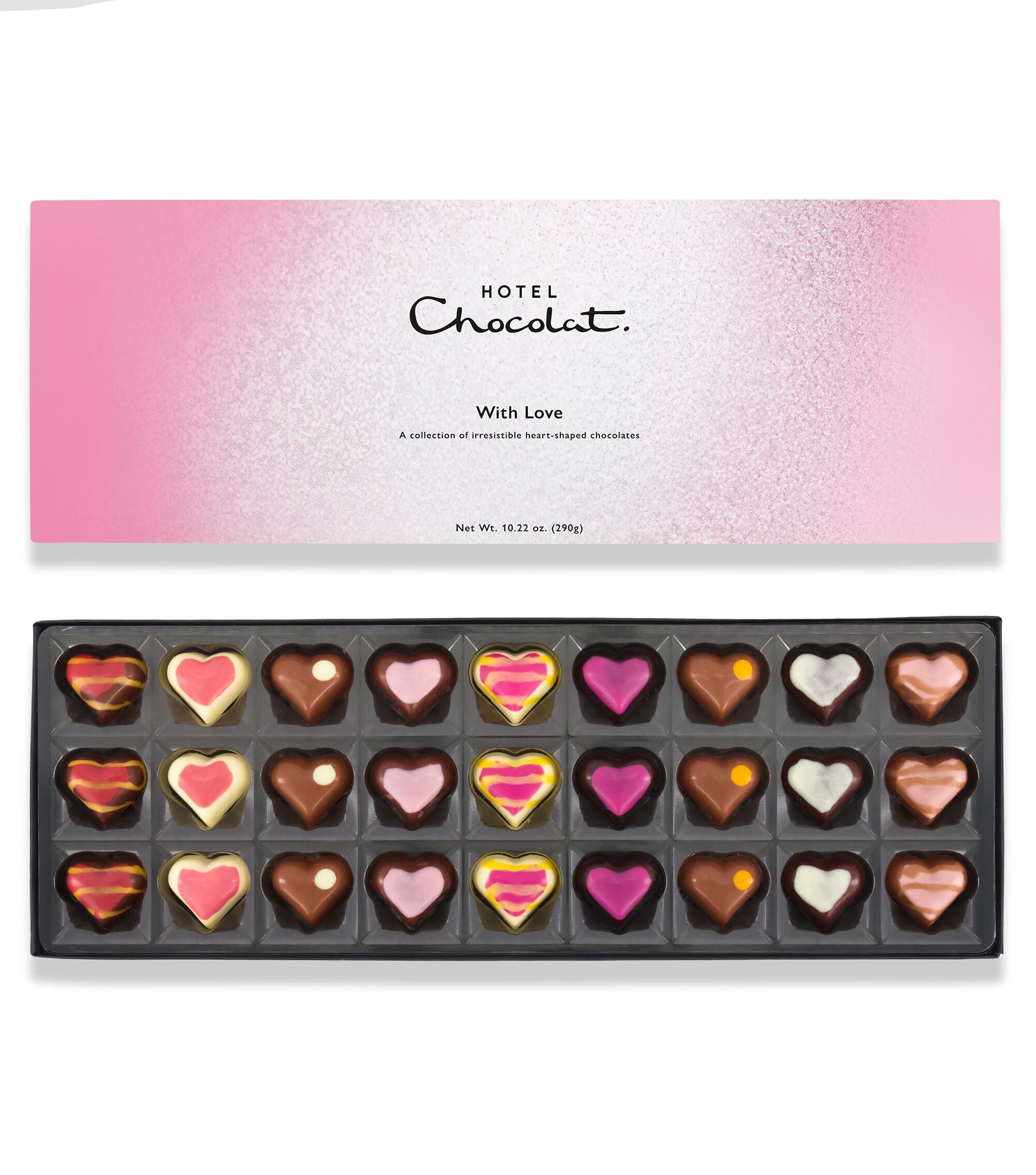 Hotel Chocolat – With Love Sleekster – 27 chocolate hearts by La Grande Beauté, luxury flower delivery London