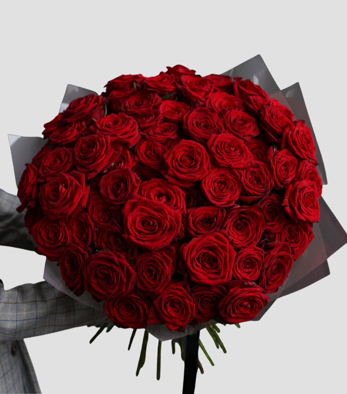 Red Rose Bouquet – long-stemmed red roses by La Grande Beauté, luxury flower delivery London