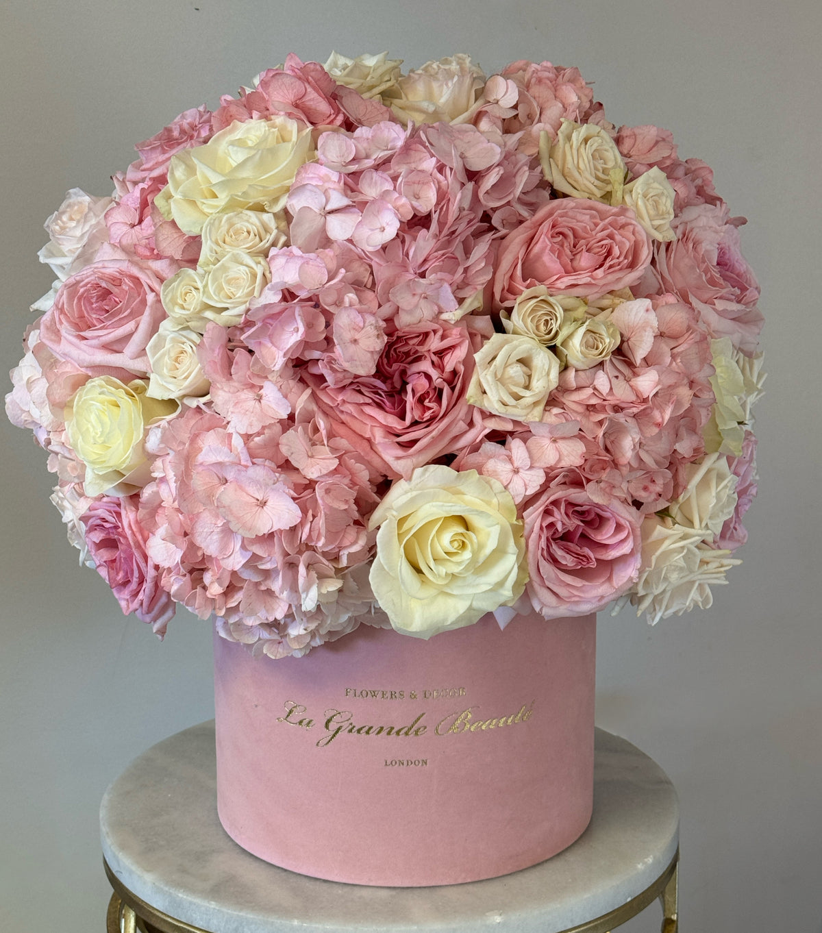 “Enchanted Dreams” – pink flower box by La Grande Beauté, luxury flower delivery London