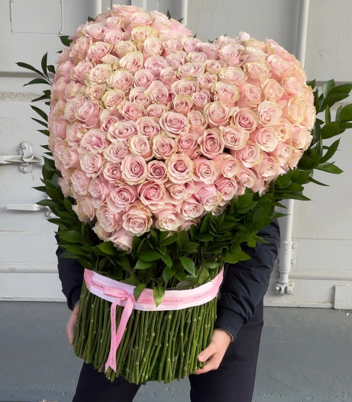 Free-Standing Heart Bouquet – large rose heart by La Grande Beauté, luxury flower delivery London