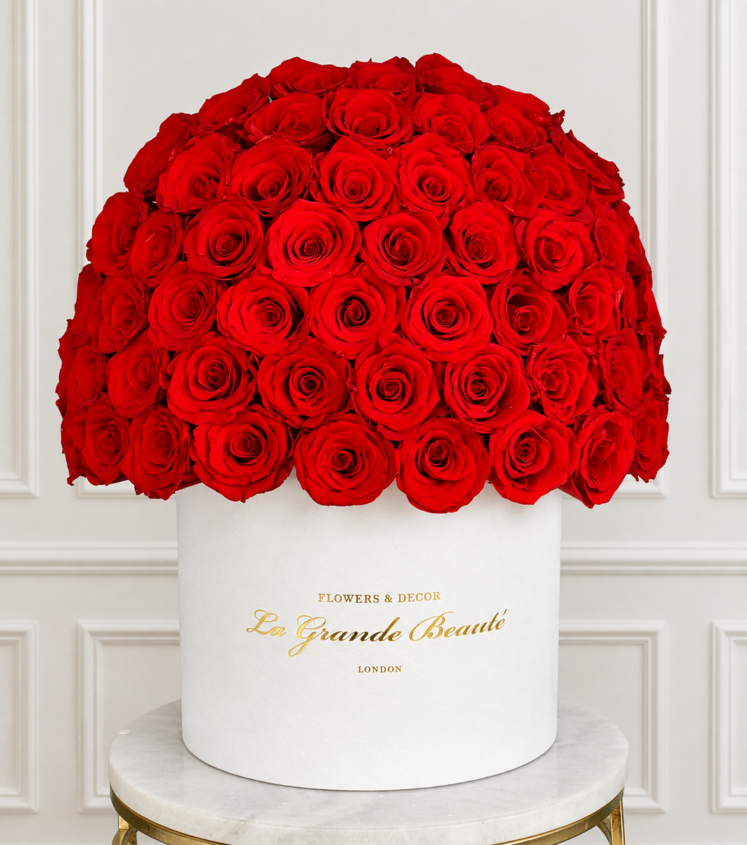 Forever” – 60 Preserved Red Roses London | La Grande Beauté