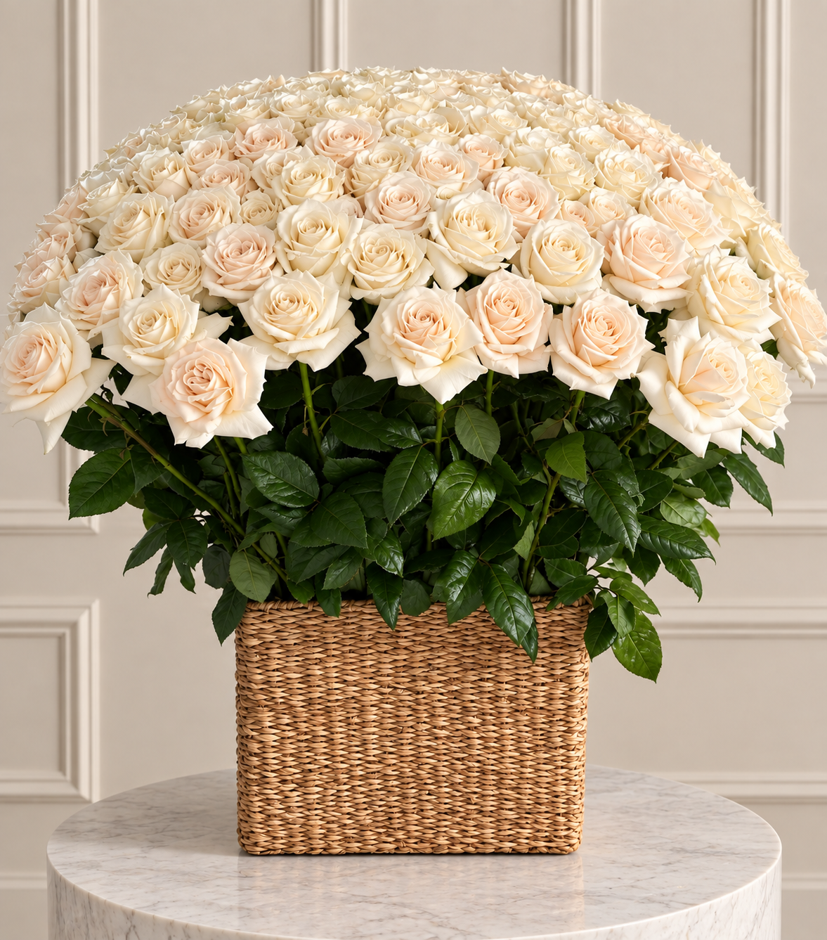 “Extravagant” – basket of 150 long-stemmed roses by La Grande Beauté, luxury flower delivery London