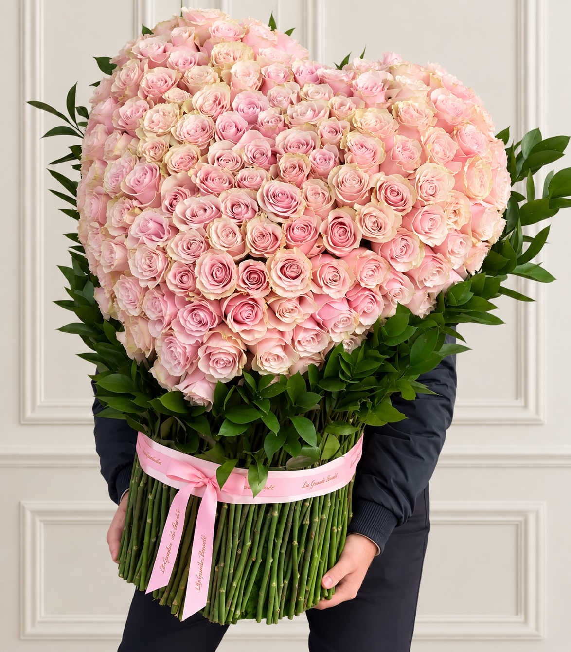 Free-Standing Heart Bouquet – large rose heart by La Grande Beauté, luxury flower delivery London