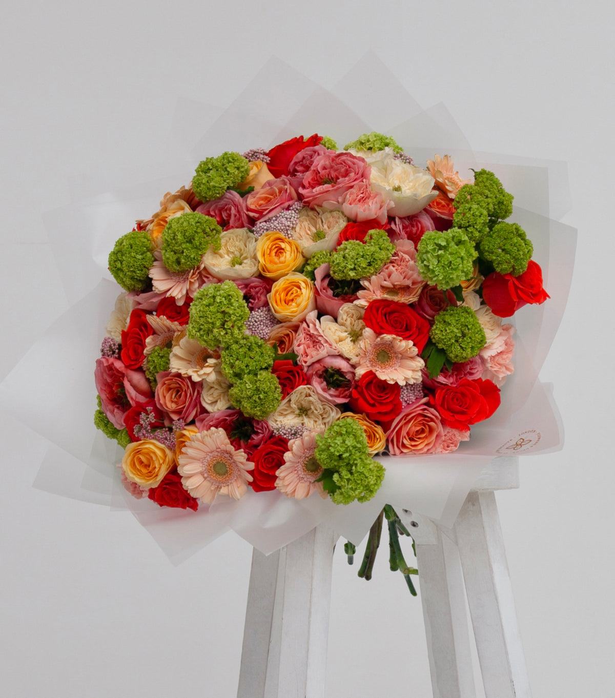 “Wild Flower” – rose, carnation and gerbera bouquet by La Grande Beauté, luxury flower delivery London