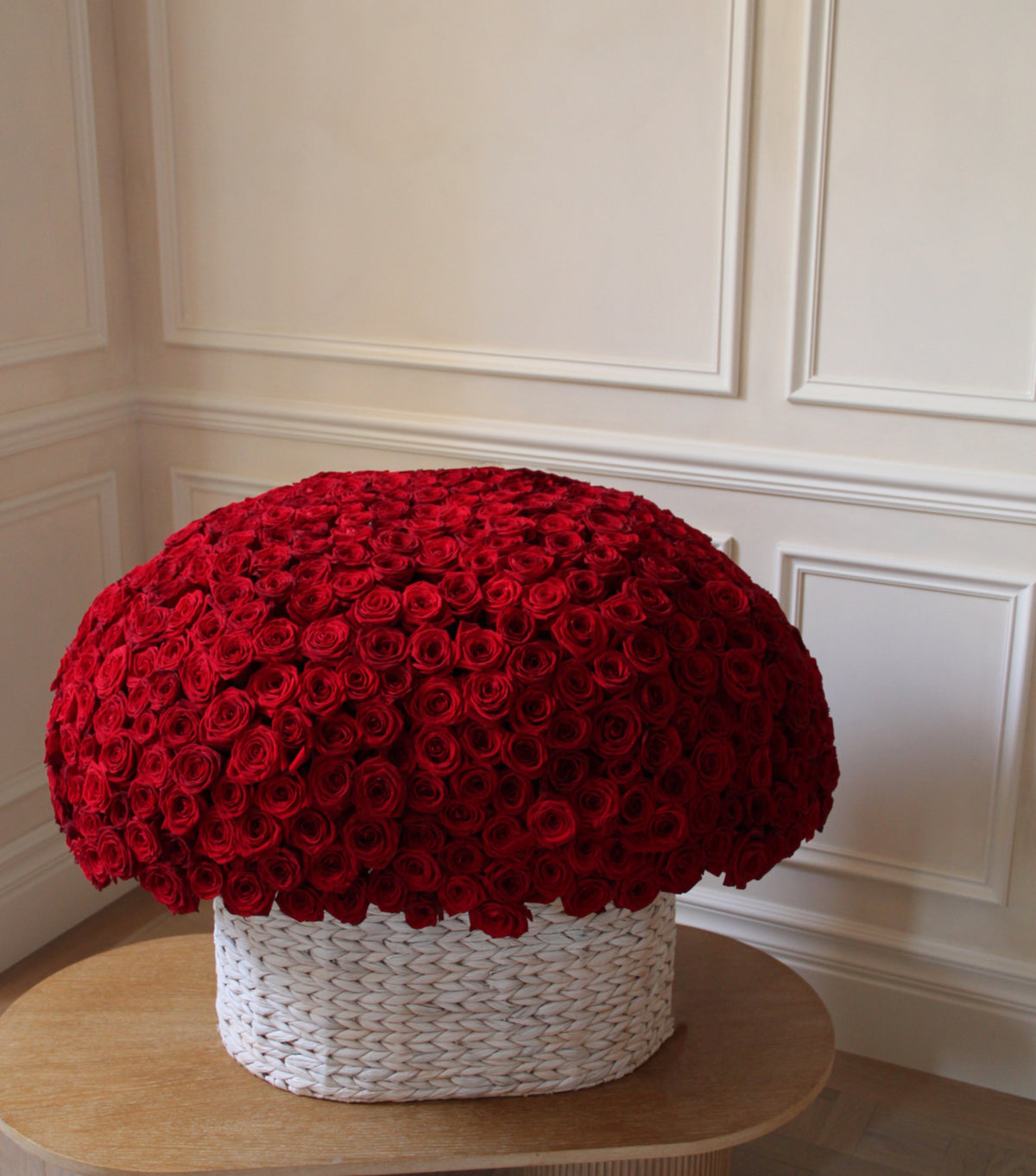 “X Reasons” – basket of 300 to 1,000 roses by La Grande Beauté, luxury flower delivery London
