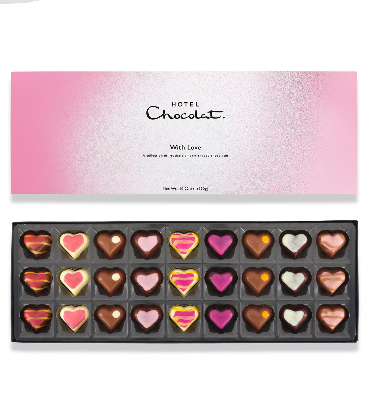 Hotel Chocolat – With Love Sleekster – 27 chocolate hearts by La Grande Beauté, luxury flower delivery London