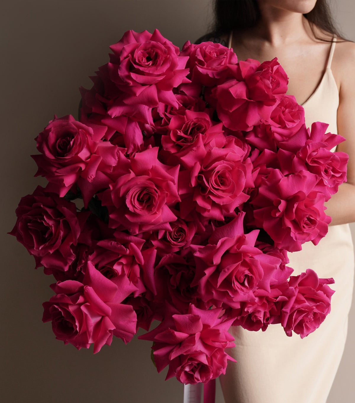 Pink Floyd Roses – hot pink Pink Floyd rose bouquet by La Grande Beauté, luxury flower delivery London