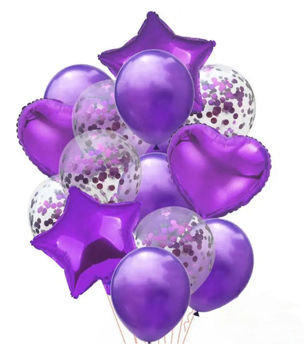 14 Purple Balloon Set