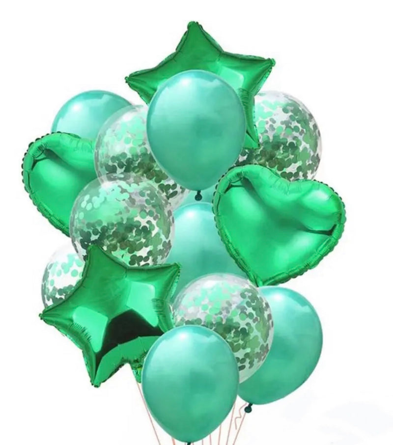 14 Green Balloon Set
