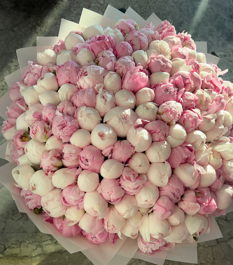 “Pink and White Peony Bouquet"