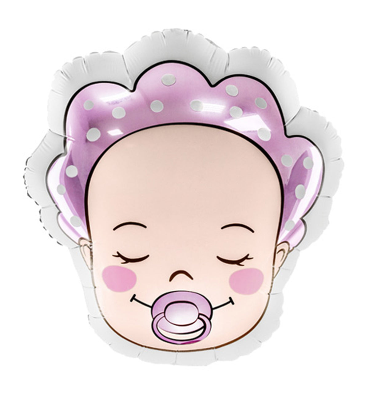 Baby Girl Head Foil Balloon – pink helium balloon by La Grande Beauté, luxury flower delivery London