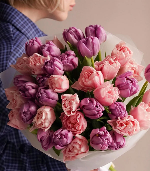 Lilac and Pink Tulip Bouquet