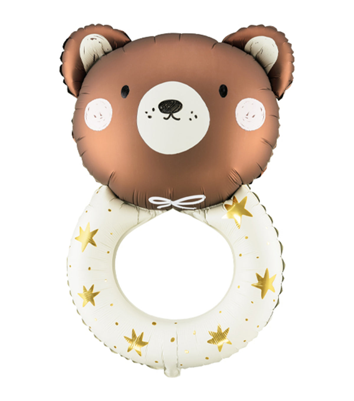 Teddy Baby Rattle Foil Balloon – helium balloon addition by La Grande Beauté, luxury flower delivery London