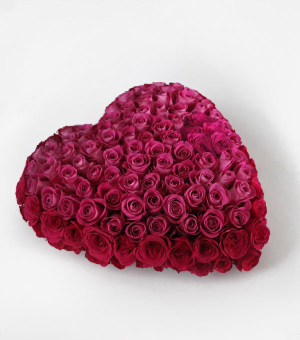 “Pink Heart”, freshflowerbox, La Grande Beaute, Fresh, valentines, Express love with a grand gesture! Filled with 150 roses, carefully put together with effort and detail one by one to create a smooth heart dome shape this arrangement simply takes the breath away. The arrangement in the photo is 45cm size heart with 150 roses. Central London Delivery Only. Please check our shipping policies for postcodes. DISCLAIMER - FRESH FLOWERS: These are fresh cut flowers and are perishable.Please check "Ca