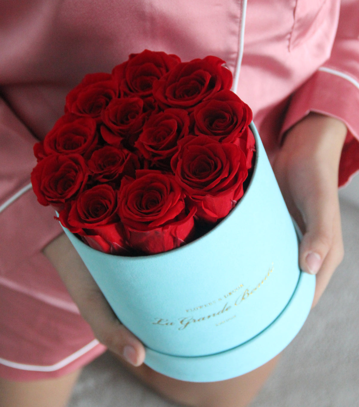 Forever Roses in Petite Box – petite preserved rose box by La Grande Beauté, luxury flower delivery London